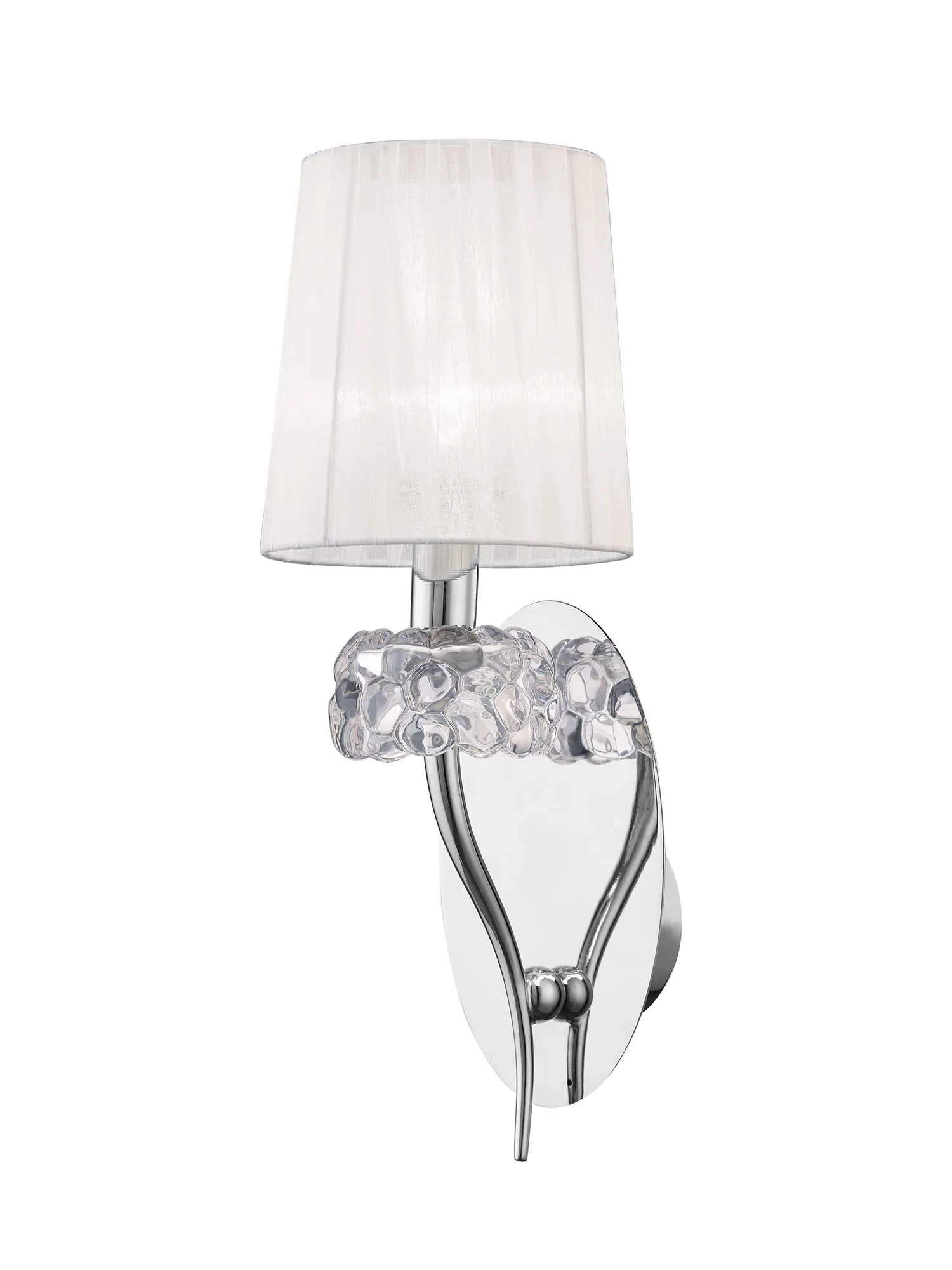 Loewe Polished Chrome-White Wall Lights Mantra Armed Wall Lights